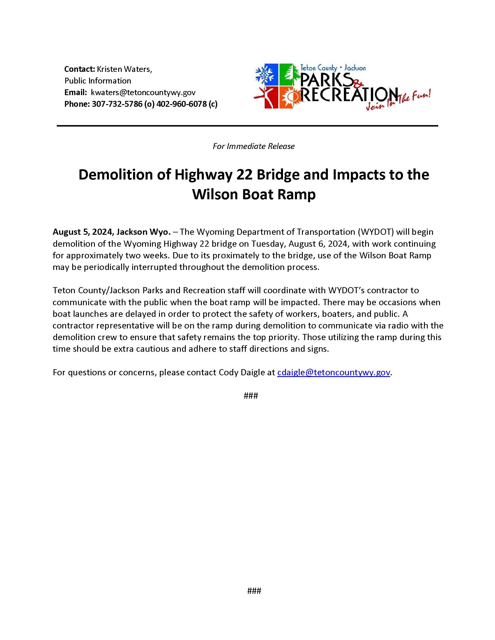 Wilson Bridge Construction Update 8.5.24